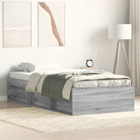 Estructura de cama gris Sonoma 100x200 cm