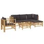 6-teiliges Gartenmöbel-Set aus Bambus mit dunkelgrauen Kissen von vidaXL, Gartensets - Ref: Foro24-3155211, Preis: 544,33 €, ...