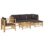 6-teiliges Gartenmöbel-Set aus Bambus mit dunkelgrauen Kissen von vidaXL, Gartensets - Ref: Foro24-3155211, Preis: 550,34 €, ...