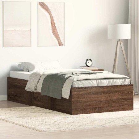 Estructura de cama roble marrón 100x200 cm