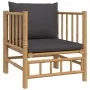 6-teiliges Gartenmöbel-Set aus Bambus mit dunkelgrauen Kissen von vidaXL, Gartensets - Ref: Foro24-3155211, Preis: 544,33 €, ...