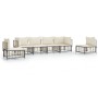 Gartenmöbel-Set 6-teilig und anthrazitfarbene PE-Rattan-Kissen von vidaXL, Outdoor-Sofas - Ref: Foro24-3186720, Preis: 502,56...