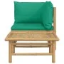2-piece bamboo garden furniture set with green cushions by vidaXL, Modular outdoor sofas - Ref: Foro24-362292, Price: 132,06 ...