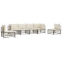 Garden furniture set 6 pieces and anthracite PE rattan cushions by vidaXL, Outdoor sofas - Ref: Foro24-3186720, Price: 502,56...