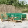 8-teiliges Gartenmöbel-Set aus Bambus mit grünen Kissen von vidaXL, Gartensets - Ref: Foro24-3155158, Preis: 638,73 €, Rabatt: %