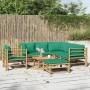 Set de muebles de jardín 8 piezas bambú con cojines verde de vidaXL, Conjuntos de jardín - Ref: Foro24-3155158, Precio: 680,3...