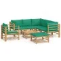 8-piece bamboo garden furniture set with green cushions by vidaXL, Garden sets - Ref: Foro24-3155158, Price: 638,73 €, Discou...