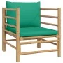 8-piece bamboo garden furniture set with green cushions by vidaXL, Garden sets - Ref: Foro24-3155158, Price: 638,73 €, Discou...