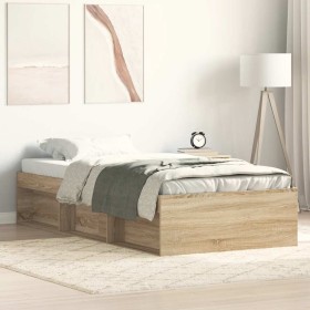 Estructura de cama roble Sonoma 90x190 cm