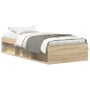 Estructura de cama roble Sonoma 90x190 cm