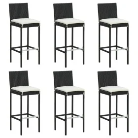 Küchenhocker mit Kissen 6 Stück synthetisches Rattan schwarz von vidaXL, Küchenhocker - Ref: Foro24-362578, Preis: 346,35 €, ...