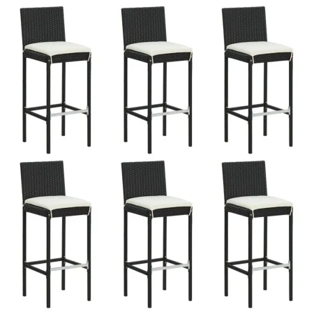 Küchenhocker mit Kissen 6 Stück synthetisches Rattan schwarz von vidaXL, Küchenhocker - Ref: Foro24-362578, Preis: 346,35 €, ...