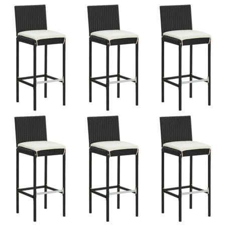 Küchenhocker mit Kissen 6 Stück synthetisches Rattan schwarz von vidaXL, Küchenhocker - Ref: Foro24-362578, Preis: 349,64 €, ...