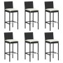 Küchenhocker mit Kissen 6 Stück synthetisches Rattan schwarz von vidaXL, Küchenhocker - Ref: Foro24-362578, Preis: 349,64 €, ...