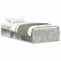 Estructura de cama gris hormigón 90x190 cm