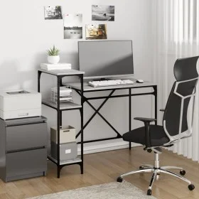 Desk with iron and gray Sonoma wood shelves 105x50x90cm by vidaXL, Desks - Ref: Foro24-826717, Price: 69,53 €, Discount: %