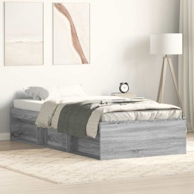 Estructura de cama gris Sonoma 90x190 cm