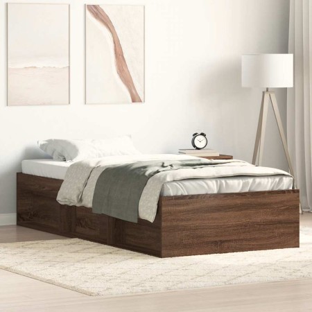 Estructura de cama roble marrón 90x190 cm