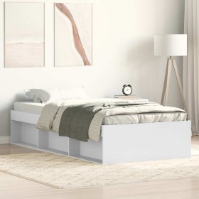 Estructura de cama individual sin colchón blanco 75x190 cm