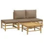 4-piece bamboo garden furniture set with taupe gray cushions by vidaXL, Garden sets - Ref: Foro24-3155139, Price: 328,50 €, D...