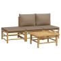 4-teiliges Gartenmöbel-Set aus Bambus mit taupegrauen Kissen von vidaXL, Gartensets - Ref: Foro24-3155139, Preis: 330,79 €, R...