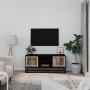 Mueble de TV hierro y madera contrachapada negro 105x30x45 cm de vidaXL, Muebles TV - Ref: Foro24-352098, Precio: 107,21 €, D...