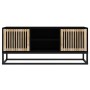 Mueble de TV hierro y madera contrachapada negro 105x30x45 cm de vidaXL, Muebles TV - Ref: Foro24-352098, Precio: 107,21 €, D...
