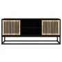 Mueble de TV hierro y madera contrachapada negro 105x30x45 cm de vidaXL, Muebles TV - Ref: Foro24-352098, Precio: 124,98 €, D...