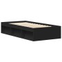 Estructura de cama individual sin colchón negro 75x190 cm