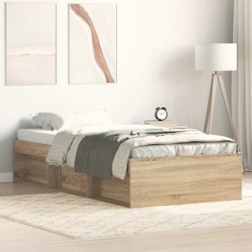 Estructura de cama roble Sonoma 75x190 cm