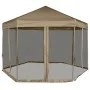 Removable hexagonal tent with taupe gray walls 3.6x3.1m 220g/m² by vidaXL, Tents and gazebos - Ref: Foro24-362013, Price: 223...