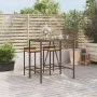 High bar table with brown PE rattan glass surface 110x70x110 cm by vidaXL, Garden tables - Ref: Foro24-362587, Price: 102,78 ...