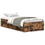 Estructura de cama roble ahumado 75x190 cm