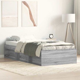 Estructura de cama gris Sonoma 75x190 cm Estructura de cama gris Sonoma 75x190 cm