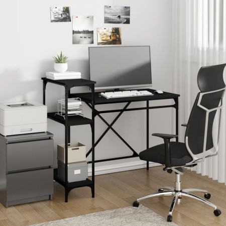 Escritorio con estantes madera contrachapada negro 105x50x90 cm de vidaXL, Escritorios - Ref: Foro24-826714, Precio: 67,52 €,...