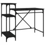 Schreibtisch mit Regalen aus schwarzem Sperrholz 105x50x90 cm von vidaXL, Schreibtische - Ref: Foro24-826714, Preis: 66,60 €,...