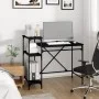 Desk with shelves black plywood 105x50x90 cm by vidaXL, Desks - Ref: Foro24-826714, Price: 67,60 €, Discount: %
