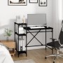 Escritorio con estantes madera contrachapada negro 105x50x90 cm de vidaXL, Escritorios - Ref: Foro24-826714, Precio: 67,52 €,...