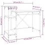 Schreibtisch mit Regalen aus schwarzem Sperrholz 105x50x90 cm von vidaXL, Schreibtische - Ref: Foro24-826714, Preis: 66,60 €,...