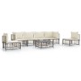 Gartenmöbel-Set 7-teilig und anthrazitgraue PE-Rattankissen von vidaXL, Outdoor-Sofas - Ref: Foro24-3186722, Preis: 558,69 €,...