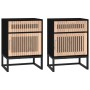 Mesitas de noche 2 uds hierro y madera negro 40x30x55,5 cm de vidaXL, Mesitas de noche - Ref: Foro24-352094, Precio: 99,46 €,...