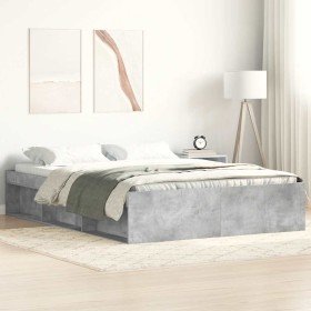 Estructura de cama gris hormigón 120x200 cm en Camas y somieres | Comprar online en Foro24
