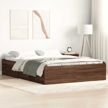Estructura de cama roble marrón 120x200 cm