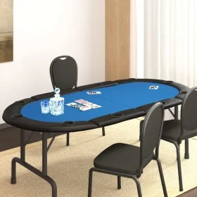 Folding poker board for 10 players blue 208x106x3 cm by vidaXL, Game and poker tables - Ref: Foro24-80401, Price: 131,99 €, D...