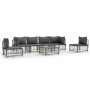7-teiliges Gartenmöbel-Set und Kissen aus PE-Rattan, anthrazitgrau von vidaXL, Outdoor-Sofas - Ref: Foro24-3186723, Preis: 56...