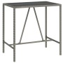 Hoher Stehtisch mit grauer PE-Rattan-Glasoberfläche 110x70x110 cm von vidaXL, Gartentische - Ref: Foro24-362589, Preis: 136,4...