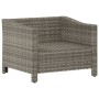 Sillón de jardín con cojín ratán sintético gris