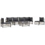 7-teiliges Gartenmöbel-Set und Kissen aus PE-Rattan, anthrazitgrau von vidaXL, Outdoor-Sofas - Ref: Foro24-3186723, Preis: 56...