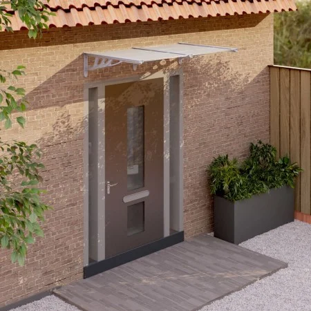 Gray and transparent polycarbonate door canopy 152.5x90 cm by vidaXL, Awnings - Ref: Foro24-153691, Price: 62,79 €, Discount: %