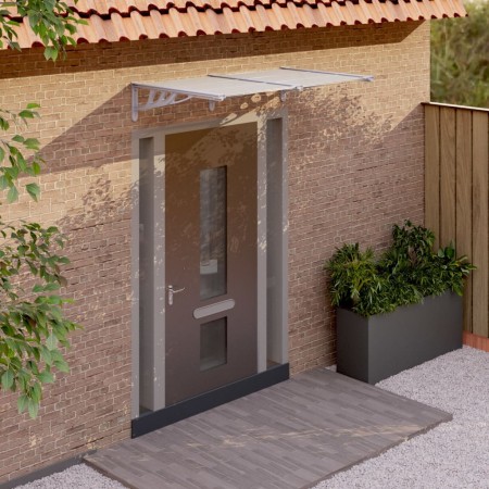 Marquesina puerta policarbonato gris y transparente 152,5x90 cm de vidaXL, Toldos - Ref: Foro24-153691, Precio: 60,68 €, Desc...
